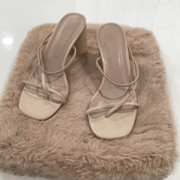 Princess Polly Cream Strappy Heels - Picture 1 of 4